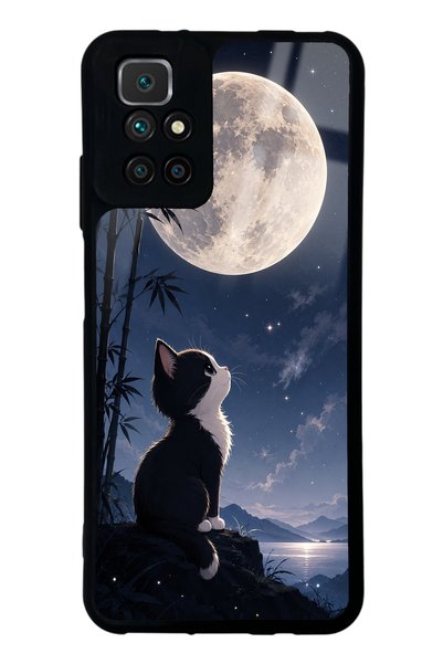 Spoyi حافظة هاتف لامعة بتصميم Xiaomi Redmi 10 Moon Guardian Kitty