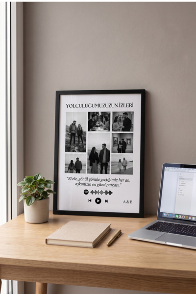 ÇELİKLER HEDİYE Kişiye Özel Spotify Kodlu Fotoğraf Çerçevesi Yolculuğumuzun İ...