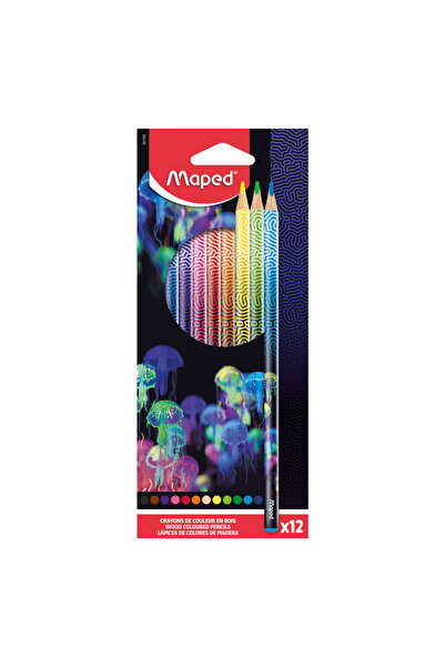 Maped Set creioane colorate, Maped, 12 bucati, Multicolor