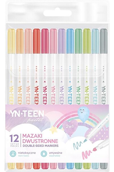 Interdruk Set 12 carioci cu 2 varfuri, Interdruk, Multicolor