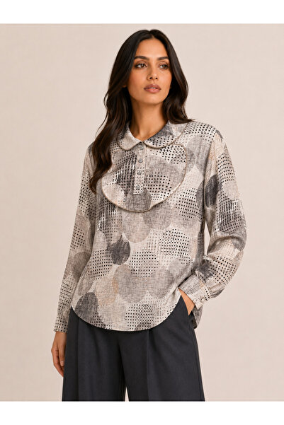 berlanty High-End Women's Blouse with Geometric Patterns and Distinctive Clas...