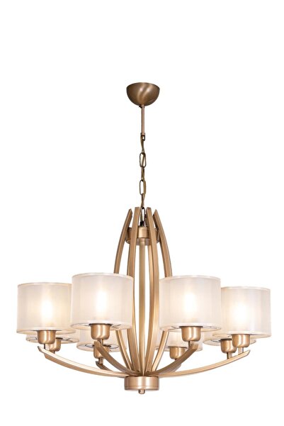 Avonni AV-1933-8ES Eskitme Kaplama Modern Avize E27 Metal Kumaş H: 100 cm, Ø:...