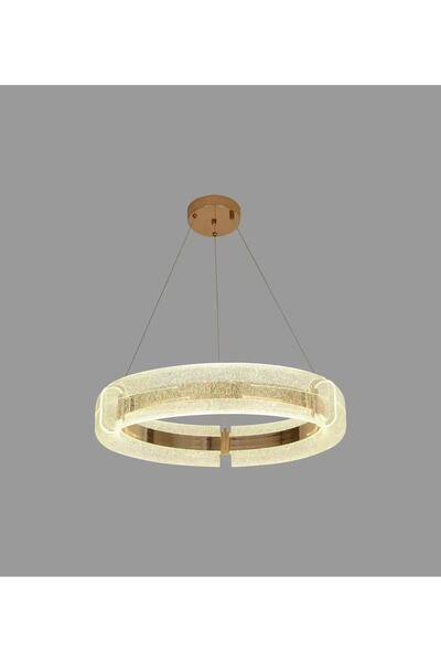 Avonni AV-51020-S60 Sarı Kaplama Klasik Avize LED Metal Pleksi H: 80 cm, Ø: 6...