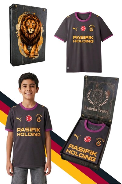 Galatasaray Original Licensed 26/27 Away Black Children's Jersey with Uv Box ...