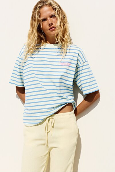 Pull & Bear Oversize çizgili tişört