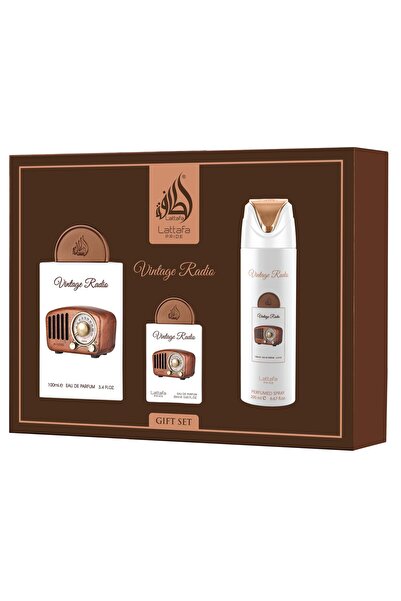 lattafa Pride 3 Piece Giftset Vintage Radio | EDP 100ml + 20ml with 200ml Spray