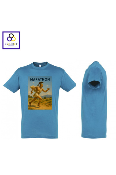 eCult Hub eC T-shirt Marathon 4 - Σιέλ (έντονο γαλάζιο)