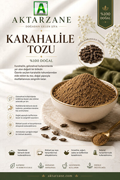 Aktarzane Karahalile Tozu – %100 Doğal Öğütülmüş Karahalile 500 gr