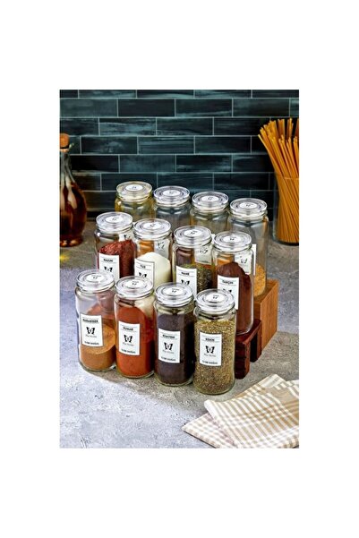 Empressco Set of 12 Large Glass Jars, Spice Container, 500 Ml, Transparent, S...