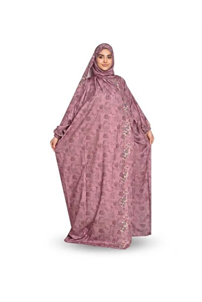 SDD Egyptian Cold Heavy Silk Islamic Prayer Shawl with Attached Scarf Used fo...