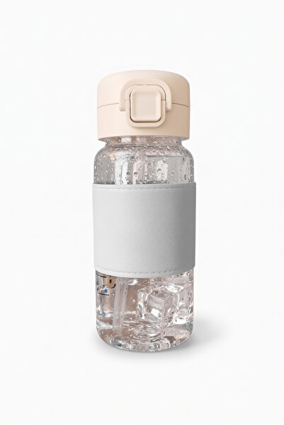 Gökyüzü ışığı 500 ml Pipetli Plastik Suluk- öğrenciler uygun-deri kaplamalı-t...