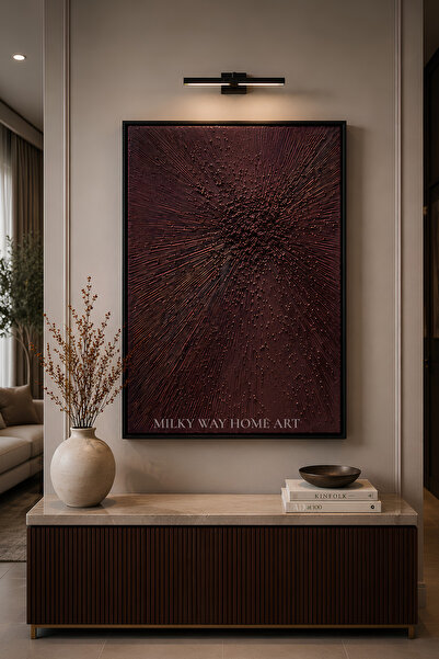 Milky Way Home Art Bordo Rölyef Dokulu Dekoratif Duvar Tablosu | Modern Kabar...