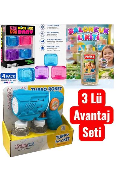 Pofika Needoh Nice Baby İce Cube 4 lü Squishy Jel Stres Atma Oyuncağı, Turbo ...