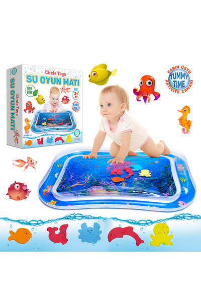 Empressco Renkli Su Oyun Matı, Tummy Time, Güvenli ve Eğlenceli Bebek Aktivit...