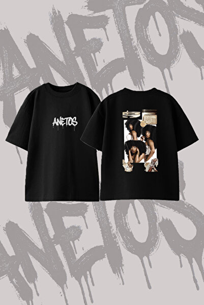 Anetos Μπλουζάκι Megan Thee Stallion με σχέδιο στην πλάτη, από βαμβάκι, μαύρο...
