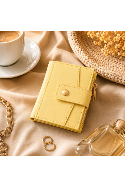 UCCELLO Women's Yellow Wallet with Card Slots, Zipper, Coin Compartments, Sna...