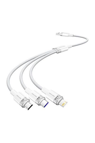 Vention Cablu USB 3-în-1 (USB A, Micro USB, Lightning) pentru încărcarea tele...