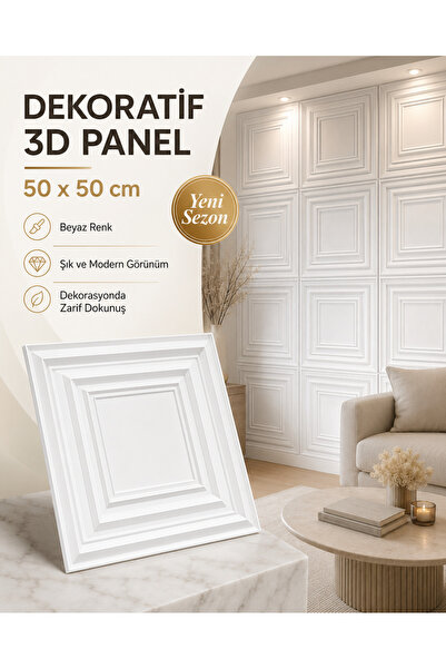 CraftWallDecor VAULT 3D DUVAR PANELİ BOYANABİLİR ( ÖLÇÜ : 50*50 cm / 4 adet: ...