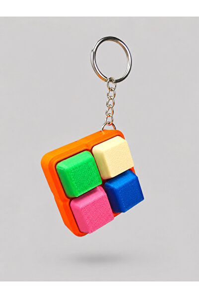 Moshu Design 4-Key Square Clicker Keychain - Stress Relief Sensory Toy-Hobby-...