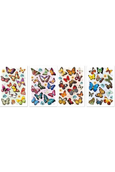 BREWIS Autocolante 3D Motyle, autoadezive, 12x19 cm, mix 4 modele, multicolor...