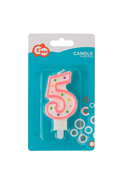 Godan Lumanare cifra 5 cu bule 7,5 cm – decorativă, 1 buc.