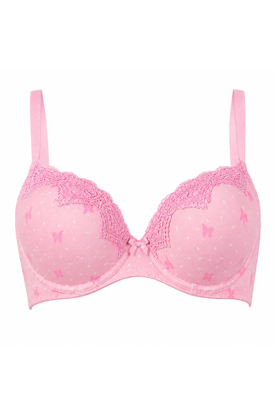Generic Women's Butterfly Print Lace Detailed Bra