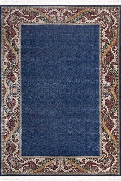 Artemis Halı Silk 05155B Lacivert Bordo İpek Görünümlü Klasik Salon Halısı Sa...