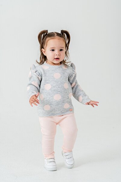 Babyhola Girl's Polka Dot Winter Knitwear Set 22110