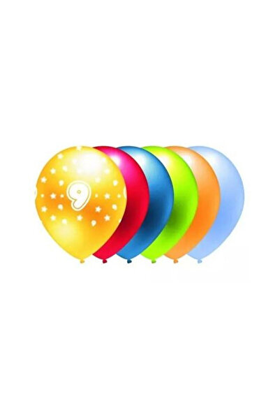 GoParty Baloane festive metalizate cu imprimeu, 30 cm, multicolor, 5 bucati