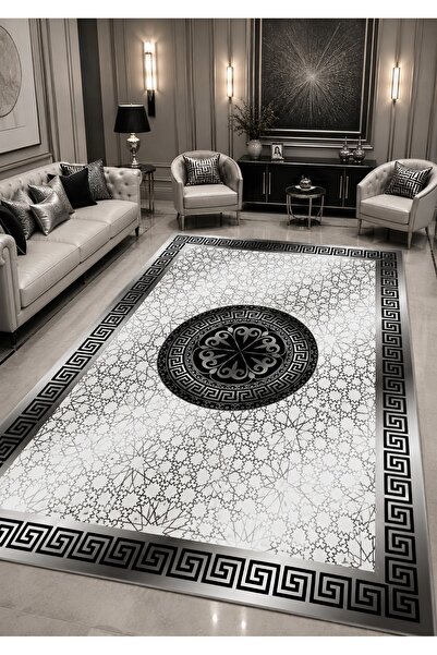 CAPPİO HALI Non-Slip Base, Removable and Washable, Modern Living Room, Hallwa...