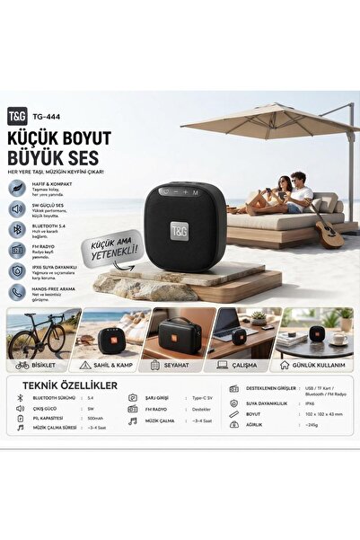 FORTİCO Bluetooth Hoparlör Kablosuz G-444 Taşınabilir Speaker FM Radyo USB TF...
