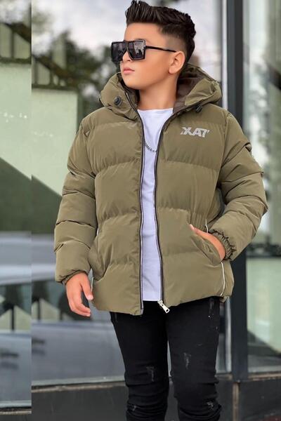 Pina Kids Boys' Hooded Printed Reflective Detailed Nova Fabric Winter Inflata...