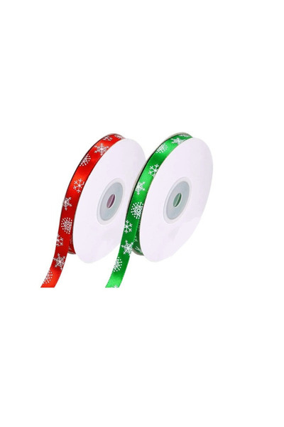 ZAWTR Set 2 role de panglica pentru Craciun Zawtr, 44 m x 10 mm, poliester, r...