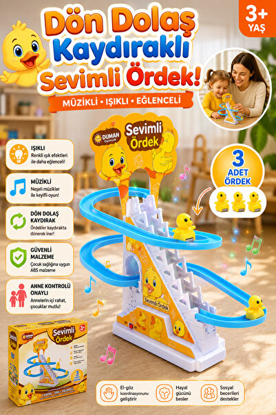 craftivio Sevimli Ördek Işıklı ve Müzikli Kaydıraklı Merdiven İnen Eğlenceli ...
