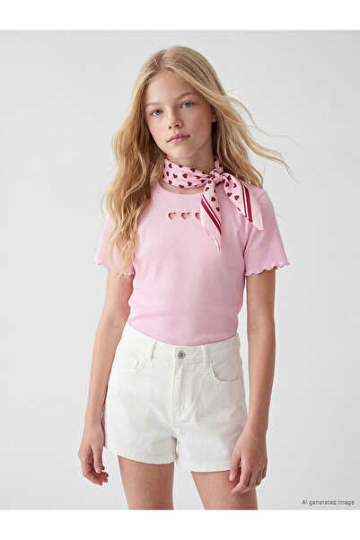 LC Waikiki Original Window Detailed Girls' T-Shirt