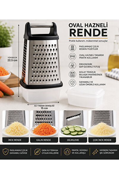 Hazal Stainless Steel Oval Chamber Grater River