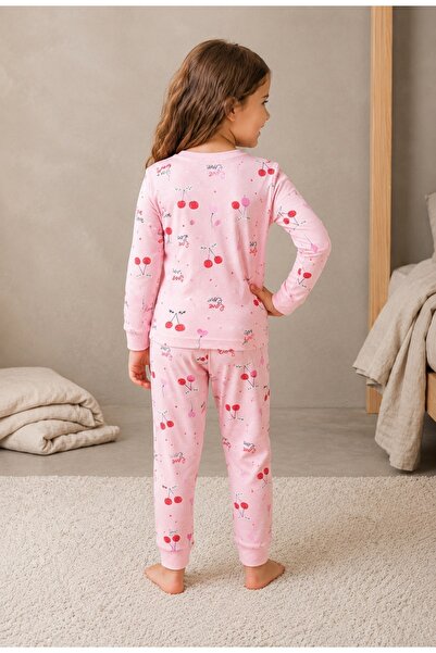 Mnk Baby&Kids Kız Çocuk Baskılı Pamuku 2li Pijama Takım M00845 PEMBE
