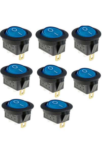 Choice 8pcs Blue 8pcs KCD1 On/Off 3-Pin 2-Position Snap 20A 12V Red LED Round...