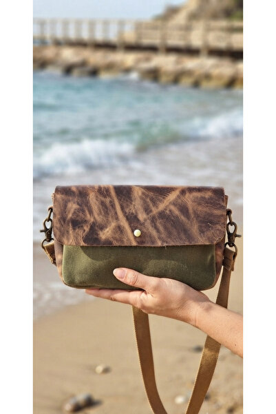 GALANDE Genuine Leather & Canvas Hand and Shoulder Bag