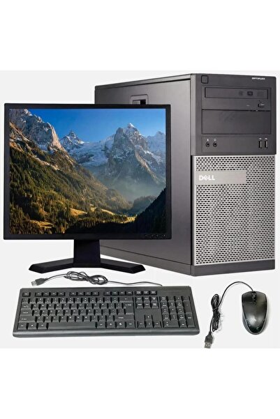 Dell كمبيوتر مكتبي مُجدد مع معالج Intel Core i5 وشاشة 17 بوصة + جميع الملحقات + واي فاي وذاكرة وصول عشوائي 8 جيجابايت وتخزين SSD بسعة 256 جيجابايت