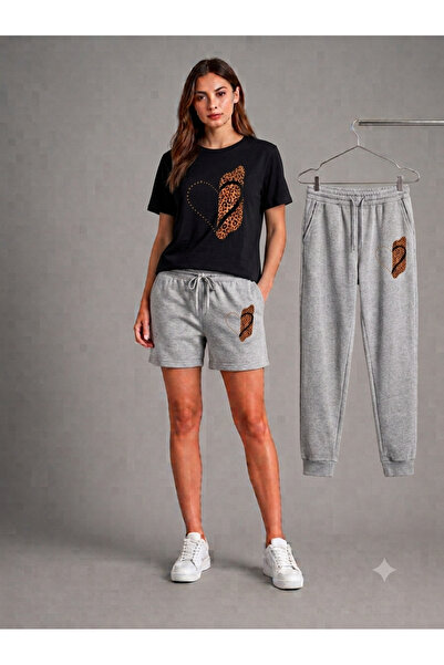 CLOTHES33 T-Shirt, Sweatpants, Shorts 3-Piece Combination, Thin Summer Sweat-...