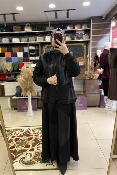 behrem Deri Detaylı Etekli Takım