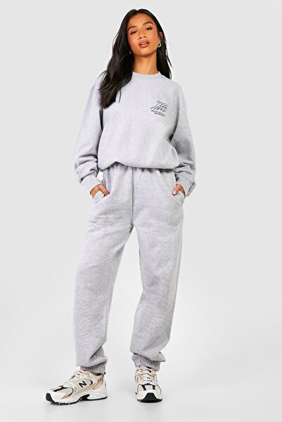 Boi Dsgn Sports Ablem Tracksuit Set - Gray Printed Set Jogger Sweatshirt Elas...