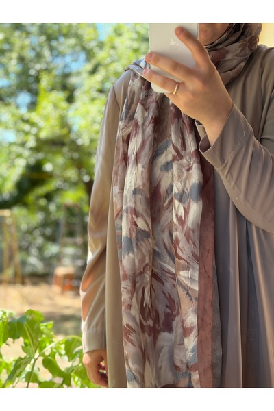 Mehru Scarfs Brush Pattern Kraş - Tile Shawl – Non-Slip Texture – Summer/Winter - 75X185