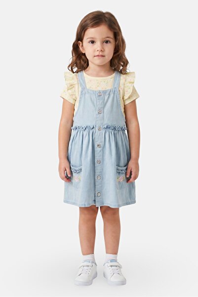 NANETTE LEPORE Toddlers Girl 2Pcs Ruffle Sleeve Top And Dress Set, Multicolor