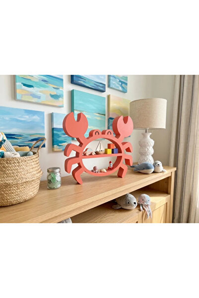 Baby Darling %100 Doğal Yengeç Dekoratif Raf - Figür, Araba, Mini Oyuncak Standı (23cm Yükseklik)