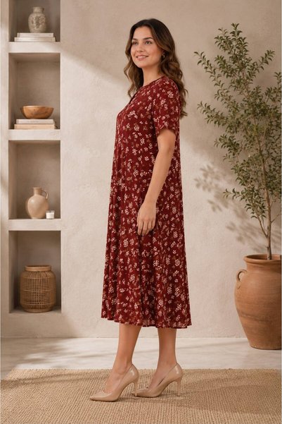 ÖNE BUTİK Women's Summer Shirt Dress with Buttons from Collar to Skirt and Pockets Li̇kapa