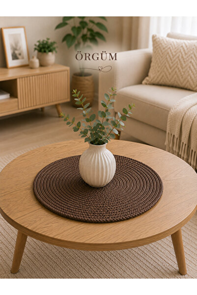 ÖRGÜM Bohemian 40X40 cm Wicker Look Coffee Table Cover