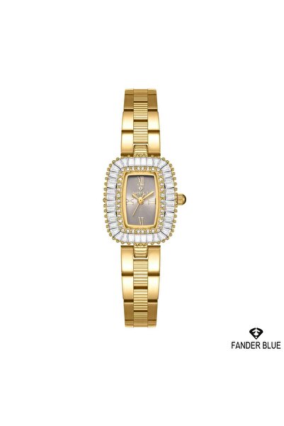 FANDER BLUE Fender Blue Lumiere Baguette Women's Watch-Golden and Smoky Gray ...