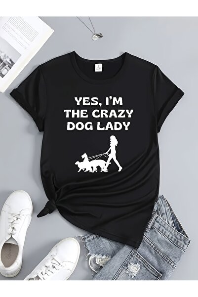 212Wear [تي شيرت Crazy Lady] تي شيرت نسائي بطبعة "Crazy Lady" ناعم ومسامي ومر...